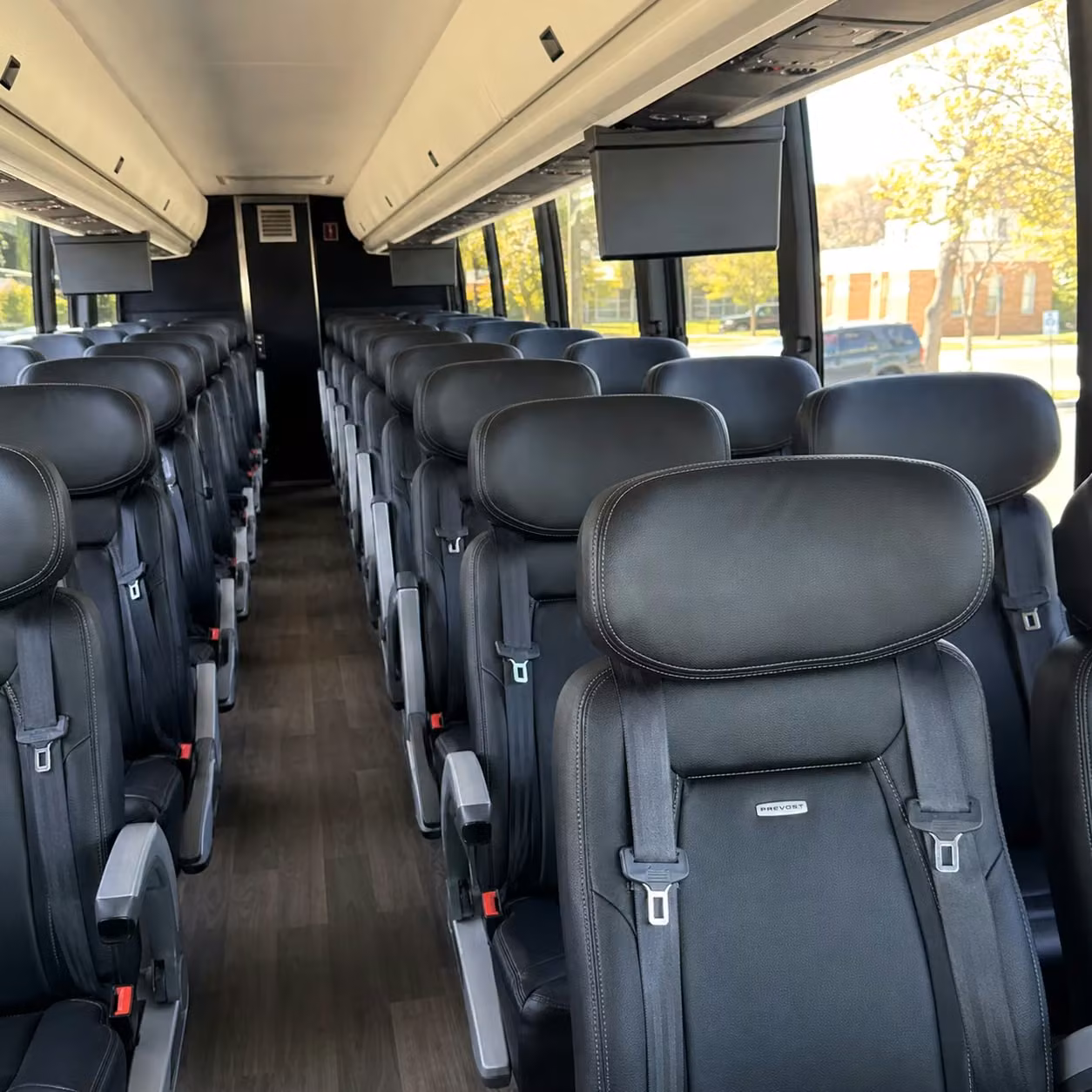 56 passenger charter bus interior